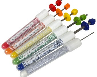 Adjustable Length Split Pin Paper Bead Rollers Including Pin Tool and Fabric Zipper Pouch