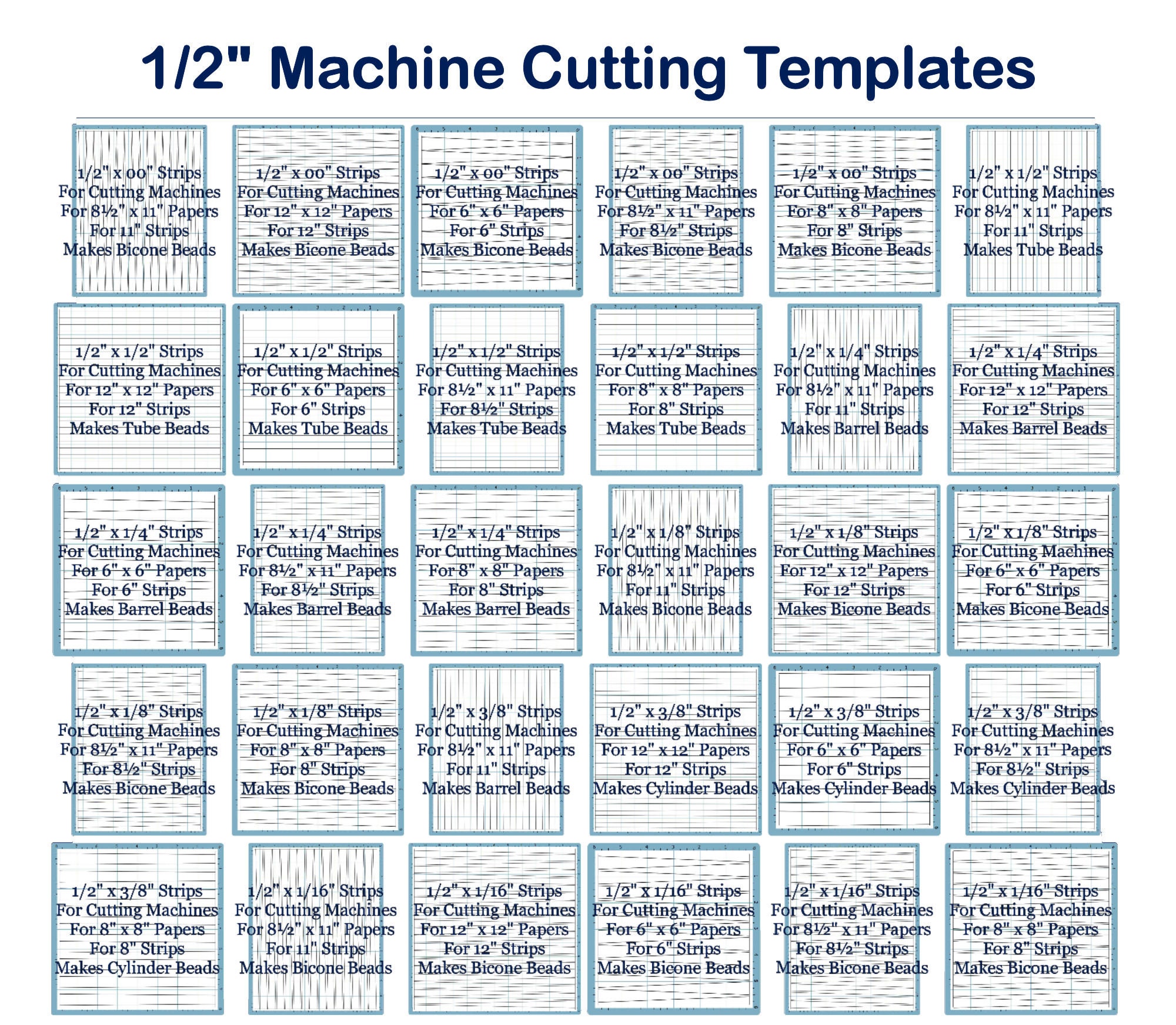 Machine Cutting Templates for 1/2