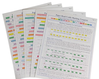 Paper Bead Marking Templates, Download Only, by Paper Bead Crafts, PDF file, 10 pages total