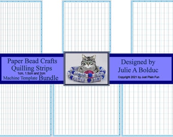 Machine Cutting Templates for Quilling Strips Metric Version