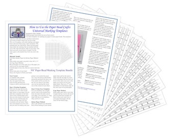 5/8" Universal Paper Bead Sheet Marking Templates to make 5/8" long beads. 6 Templates total. Updated for 2018