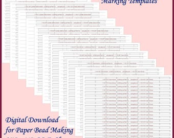 1-1/4" Universal Paper Bead Sheet Marking Templates to make 1-1/4" long beads. 11 Templates total.