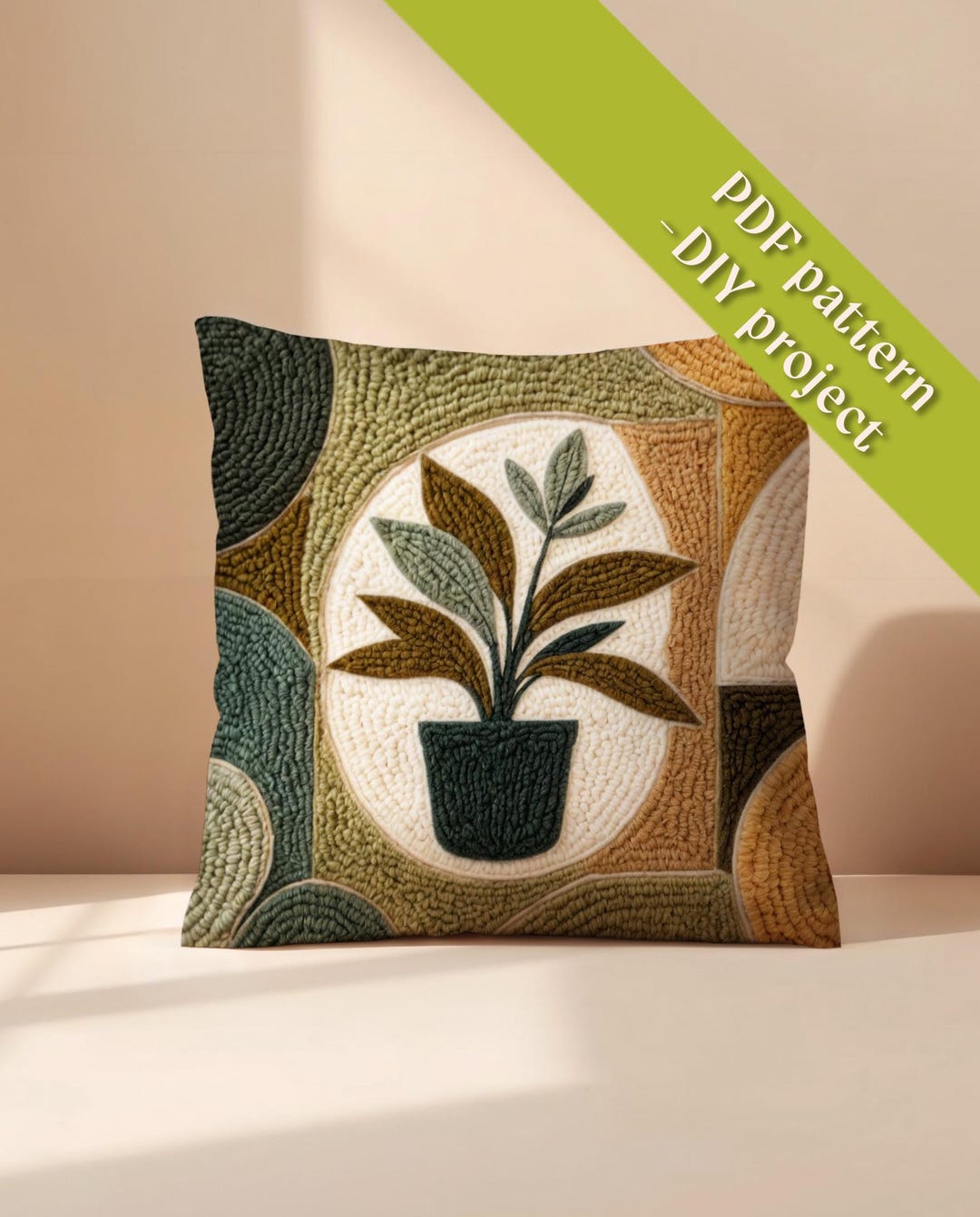 Potted Plant Punch Needle Pattern, Plant Mom Gift, Urban Jungle Decor ...