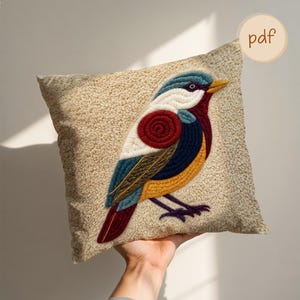 Padrão de agulhas de perfuração de pássaros – Design moderno e simples para quarto infantil | Decoração de berçário unissex – Almofada ou arte de parede