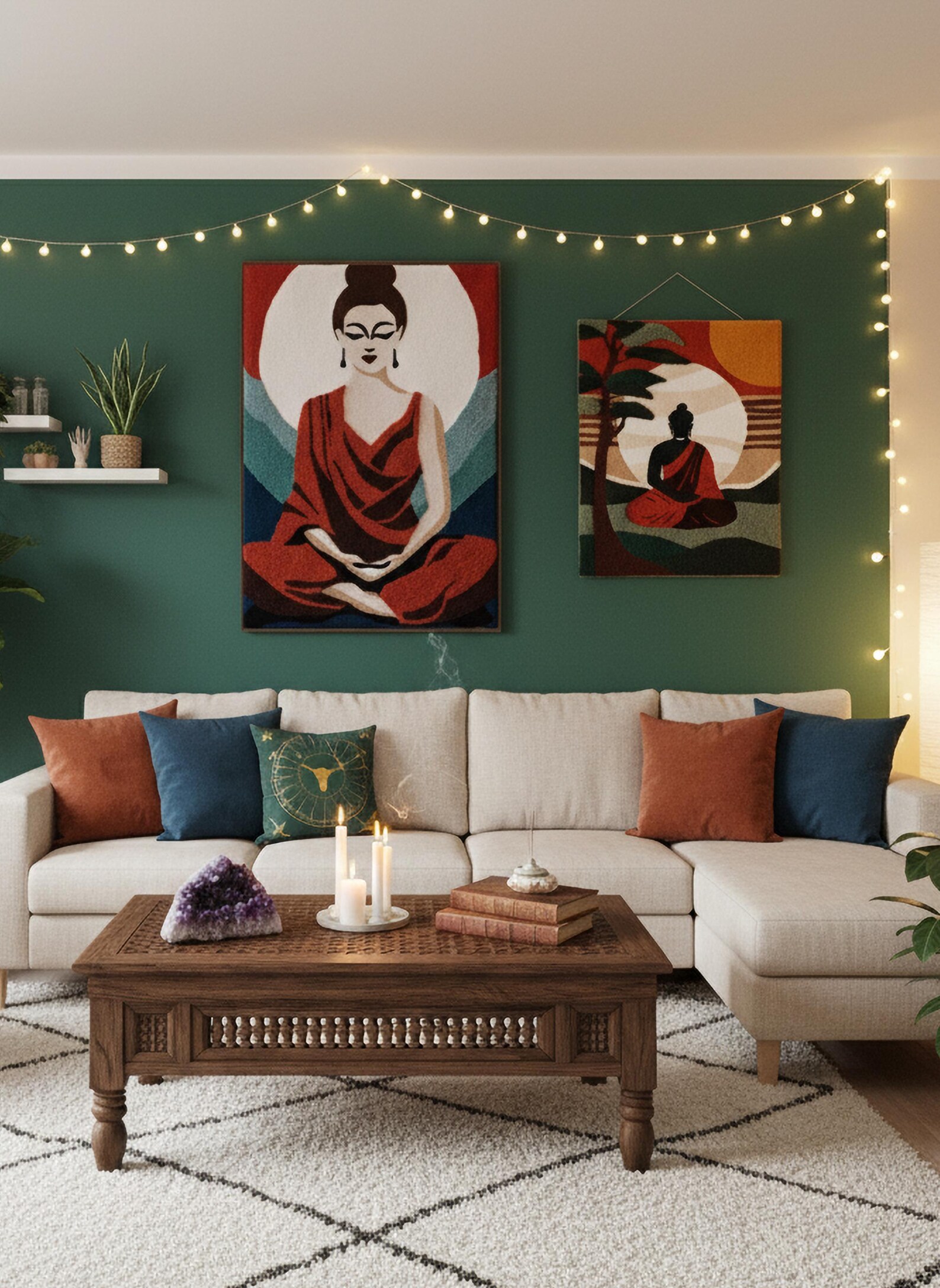 Buddha Punch Needle Pattern, Zen Home Decor Pattern, Meditation Room ...