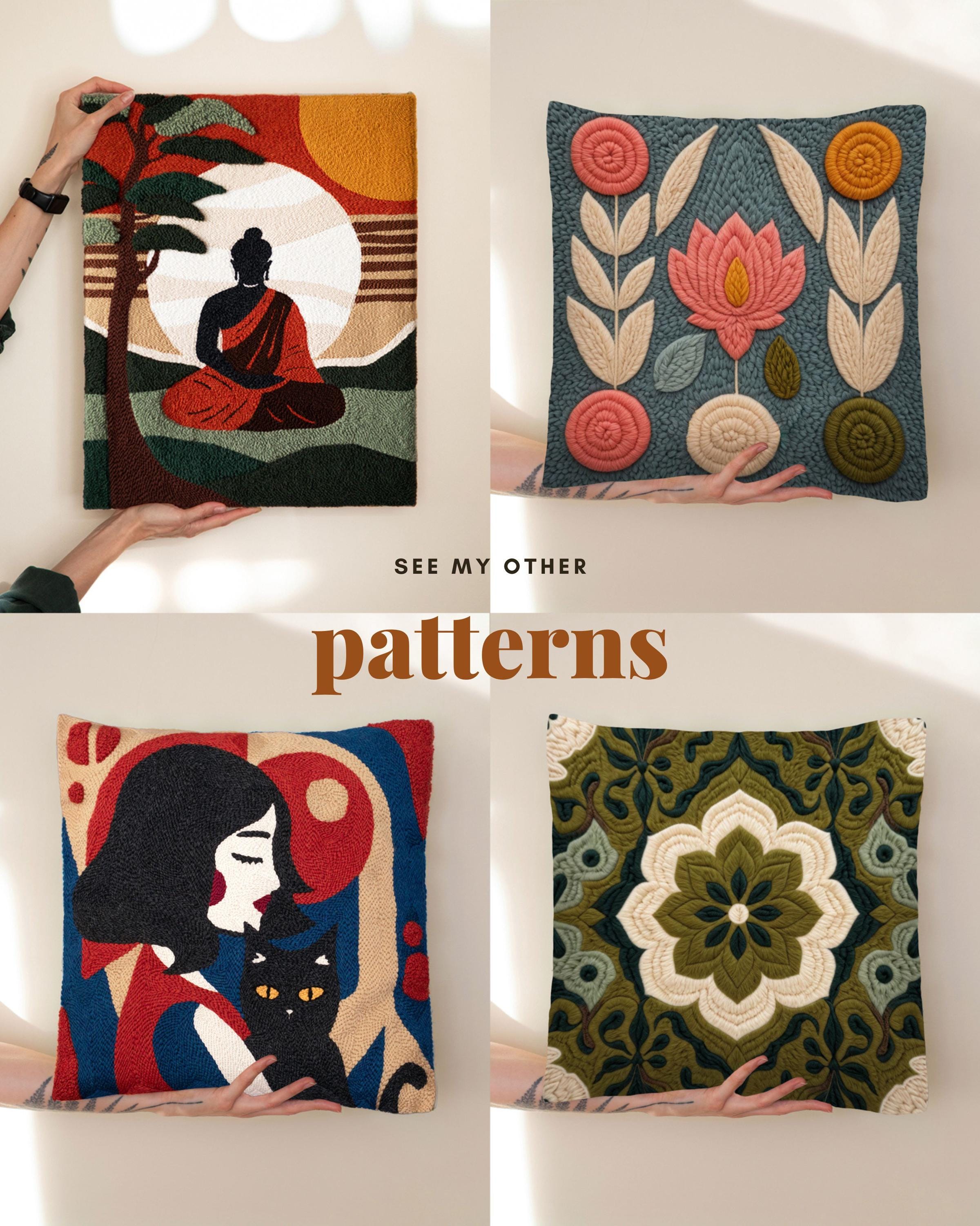 Punch Needle Pattern for Handmade Home Decor - Wild Flowers Pattern - Etsy