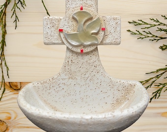 Holy Water Font Holy Spirit Dove | Catholic Wall Holy Water Font | Religious Home Blessing | Catholic Gift