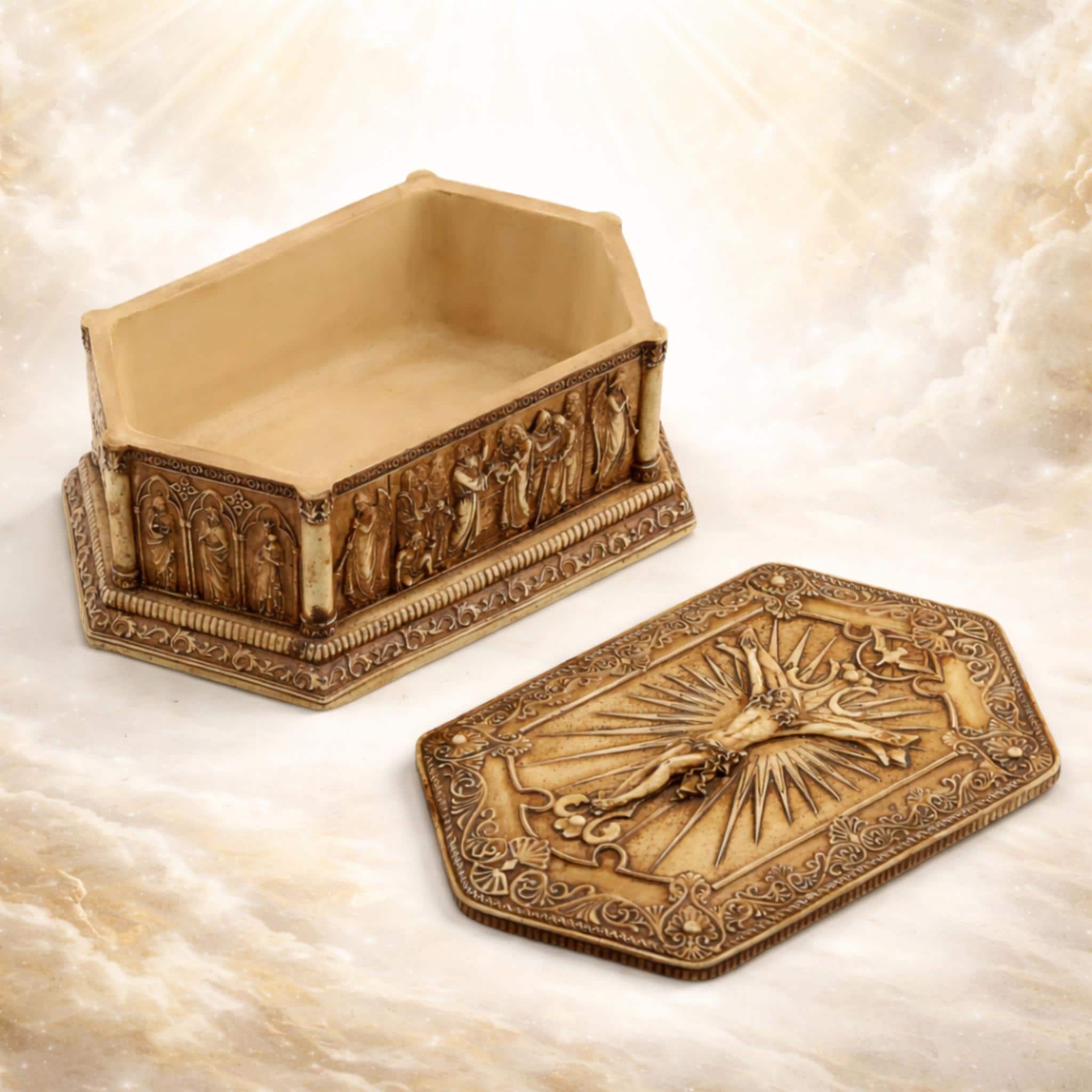 Rosary Keepsake Box | Catholic Rosary Box | Religious Jewelry Box ...