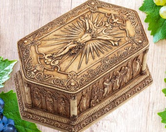 Rosary Keepsake Box | Catholic Rosary Box | Religious Jewelry Box | Catholic Gift | First Communion Gift