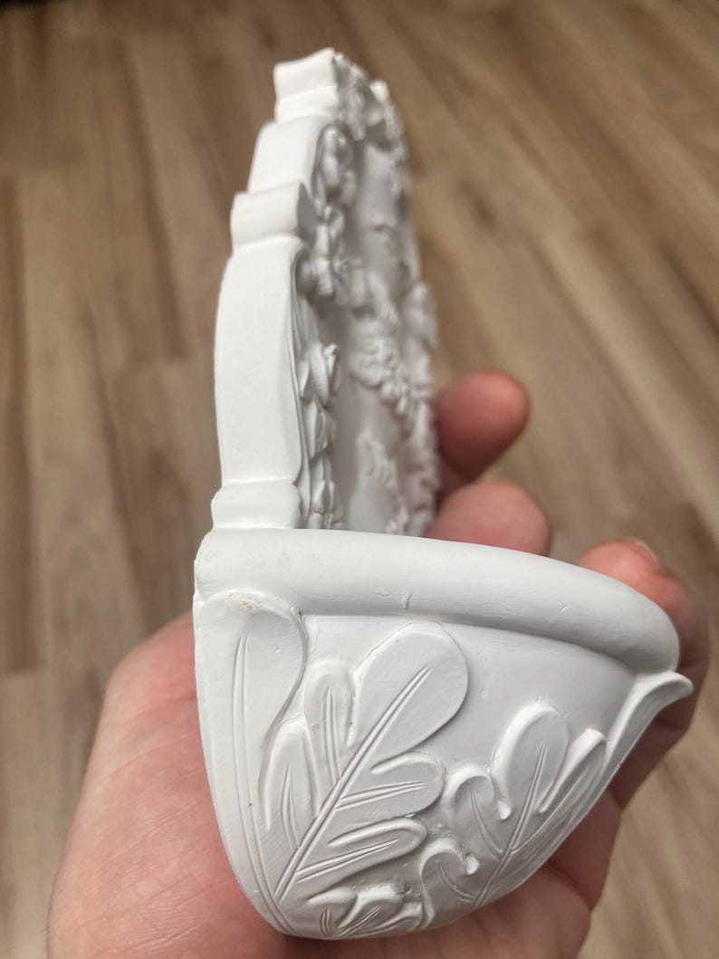 White Holy Water Font | Sacred Hearts Catholic Wall Decor | House Blessing Font image 4