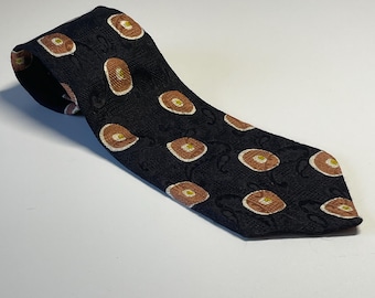 Hugo Boss, Mens 100% Silk Necktie, Stunning, Black, Brown, Beige