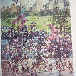 Carol Anderson Lithograph, Signed, Limited Editionn 852/950, New York City Marathon 1984