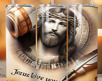 Citazione della Bibbia di Gesù ti amo Design da 20 once per sublimazione dritta Tumbler Wrap Design unico Download digitale PNG