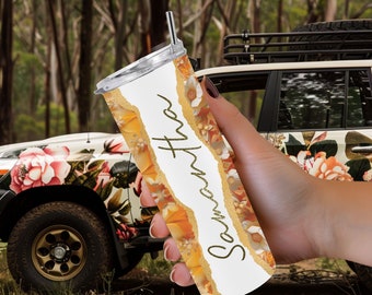 Personalized Floral Tumbler Design, 20oz Skinny Tumbler Wrap (Digital Download)