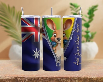 Australian Kangaroo Flag 20oz Tumbler Wrap (Digital Download PNG)