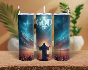 Dio è un grande bicchiere con design a sublimazione (download digitale)