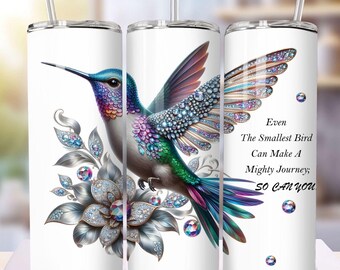 Anche l'uccello più piccolo può fare un viaggio imponente, così puoi farlo anche tu; 2 versioni 20oz Tumbler Wrap a sublimazione dritta Design unico digitale