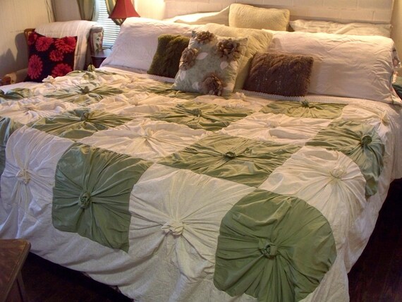 Queen Size Rosette Style Duvet Cover Queen Made To Order Etsy