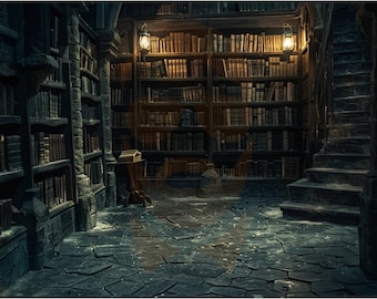 Bundle PC/Tablet Digital Wallpaper Medieval Library