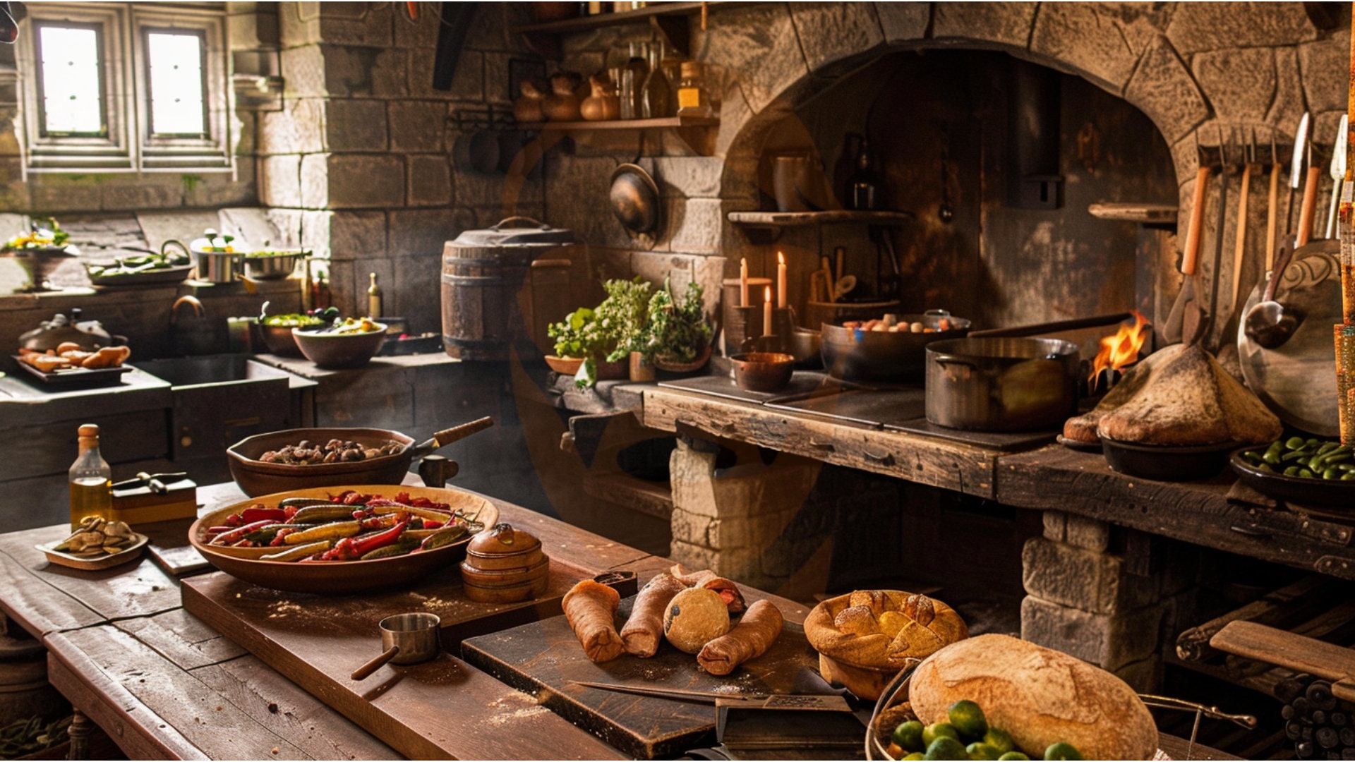 Bundle PC/Tablet Digital Wallpapers Medieval Kitchens