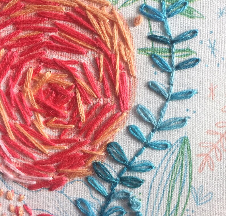 Hand Embroidery Pattern: 01 Garden Rose PatternSketchbook Stitches-Modern Contemporary Embroidery-DIY Hoop Art PDF Download-Amy L. Frazer image 4