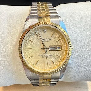 Swanson - Two-Tone Textured Face Watch