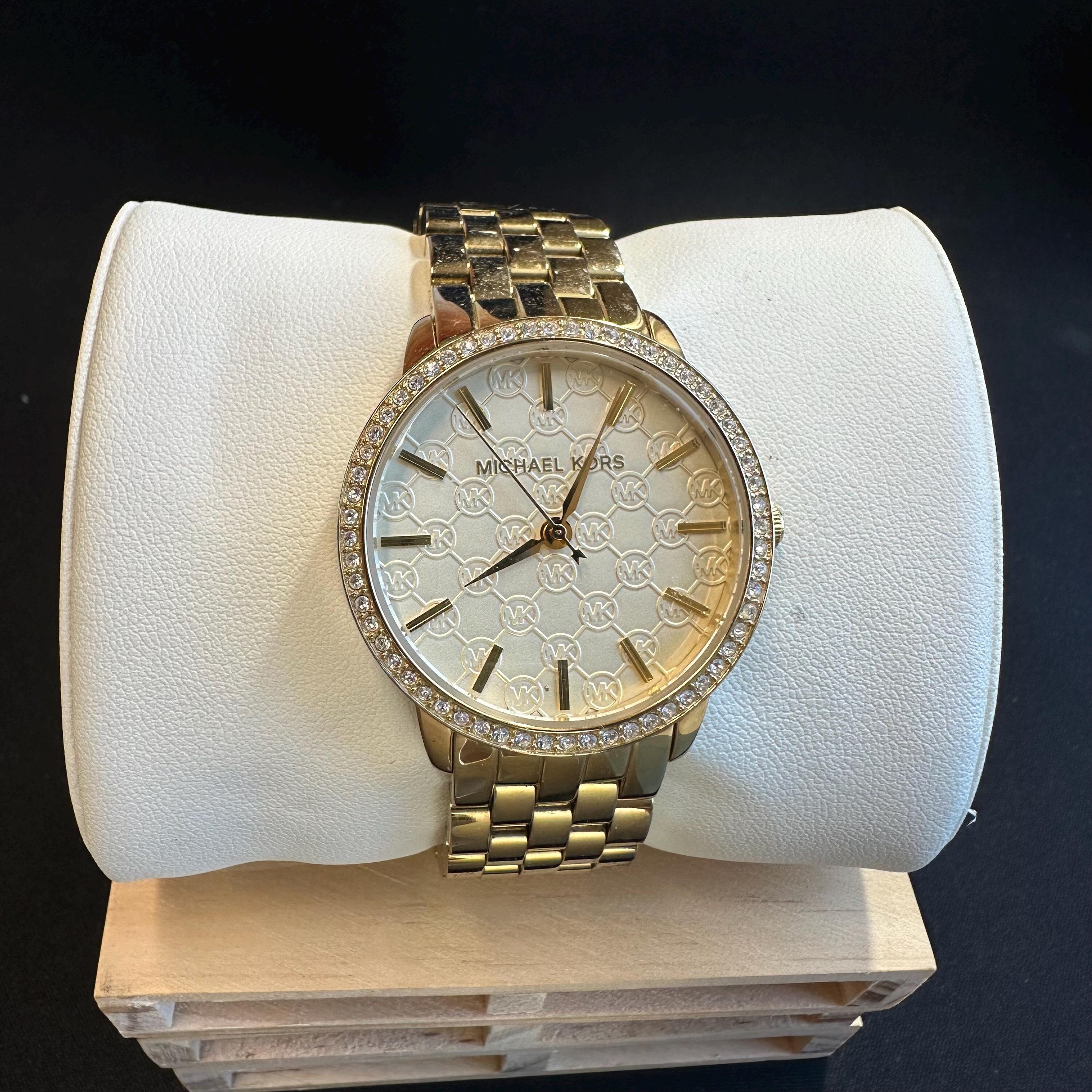 MICHAEL KORS MK3120 WOMEN\'S GLITZ GOLD-TONE WRIST WATCH Michael Kors MK3120 Gold Tone Stainless Steel Crystal Bezel  main image 2