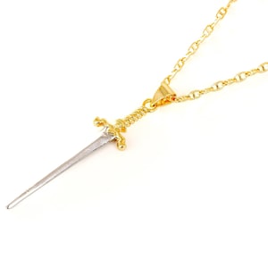 18K gold filled zwaardhangerketting met zirkoniasluiting