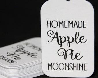 Homemade Apple Pie Moonshine (my MEDIUM size tag) 1 3/8" x 2 1/2" Drink tag (Non Personalized tag)