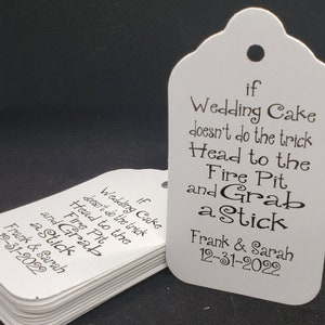 If Wedding Cake Doesn&#39;t Do The Trick LARGE 3 1/4 x 1 3/4 Tags Personalized Wedding Favor Tag S&#39;more Love