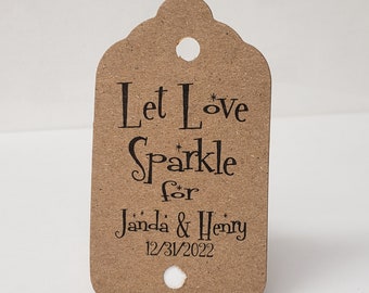 Let Love Sparkle (my MEDIUM) 1 3/8" x 2 1/2" Tags Personalize two holes punched