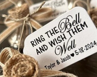 Ring the Bell and Wish Them Well Personalized Wedding Favor (my MEDIUM, LARGE or SMALL tag) Favor Tag Only Bell not included