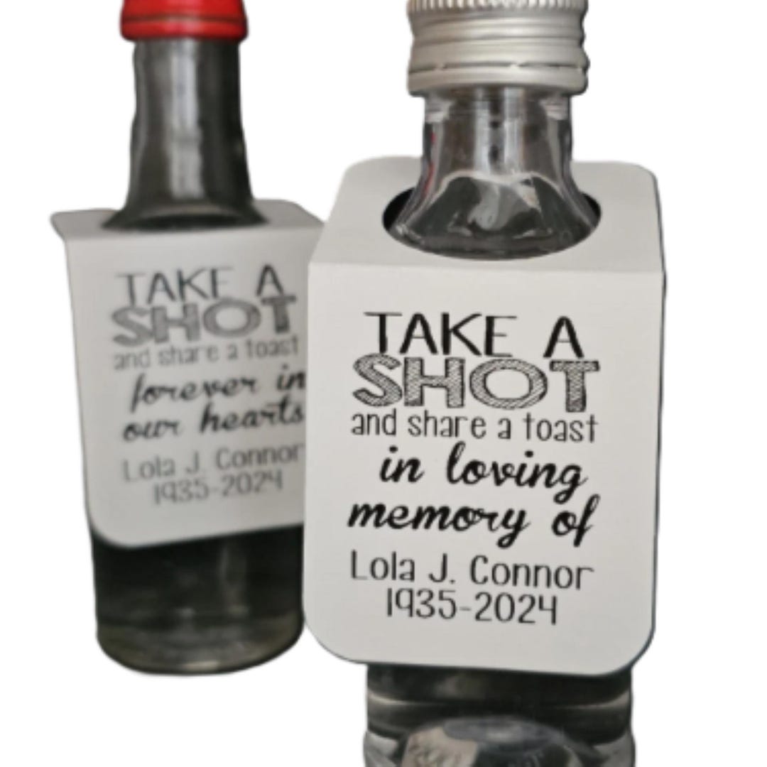 Take A Shot Share a Toast MEMORIAL (RECTANGLE Tags) 1.5