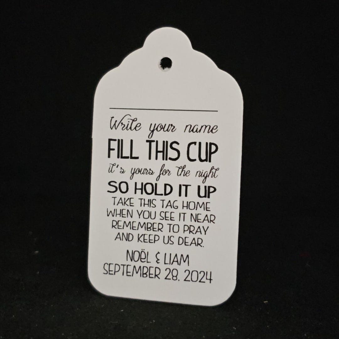 Custom Write Your Name Fill This Cup MEDIUM (1 3/8