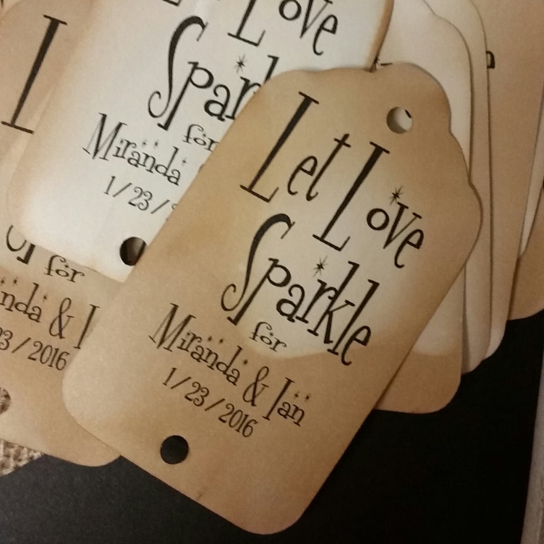 Let Love Sparkle Tags 100 Personalize Sparkler Tags With Names - Etsy