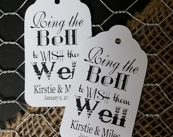 Ring the Bell to Wish them Well Favor Tag Choose your quantity (my SMALL tag) 1 1/8" x  2" Favor Tag