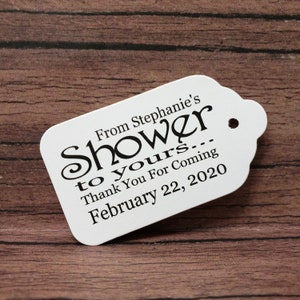 From My Shower to yours favor tag MEDIUM Tags Personalize with name or date Choose your Quantity MEDIUM