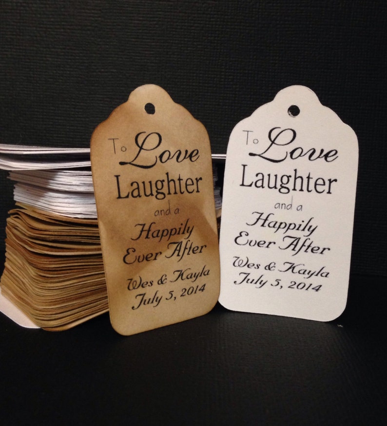Love and Laughter and a Happily Ever After MEDIUM Tags Personalize with names and date image 3
