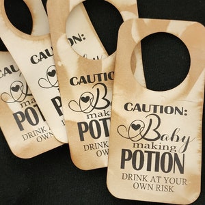 Caution Baby Making Potion Drink at Your Own Risk RECTANGLE Tags 1.5 x 3 With 1 Hanging Hole, NON-Personalize, tag only image 3