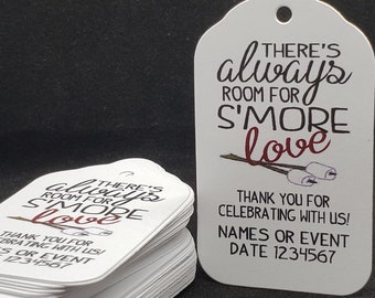 Always Room for Smore Love Thank You for Celebrating With us (my MEDIUM ) 1 3/8" x 2 1/2" Tags Personalized Wedding Favor Tag S'more Love