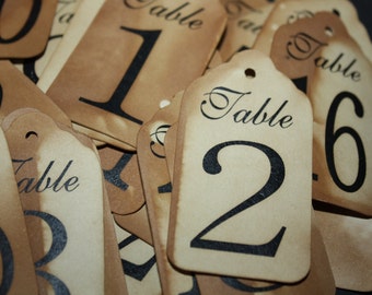 Table Number Tags Seat Placement Cards (my MEDIUM tag) 1 3/8" x 2 1/2"