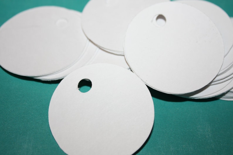White Cardstock Tag 100 White Round Card Stock Price Tags 1 Etsy