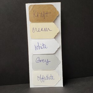 CardStock Tags Card Stock Tags (my MEDIUM tag) 1 3/8 x 2 1/2 Choose Your Quantity Tea Stained White Card Stock Grey Cream Ivory bild 4