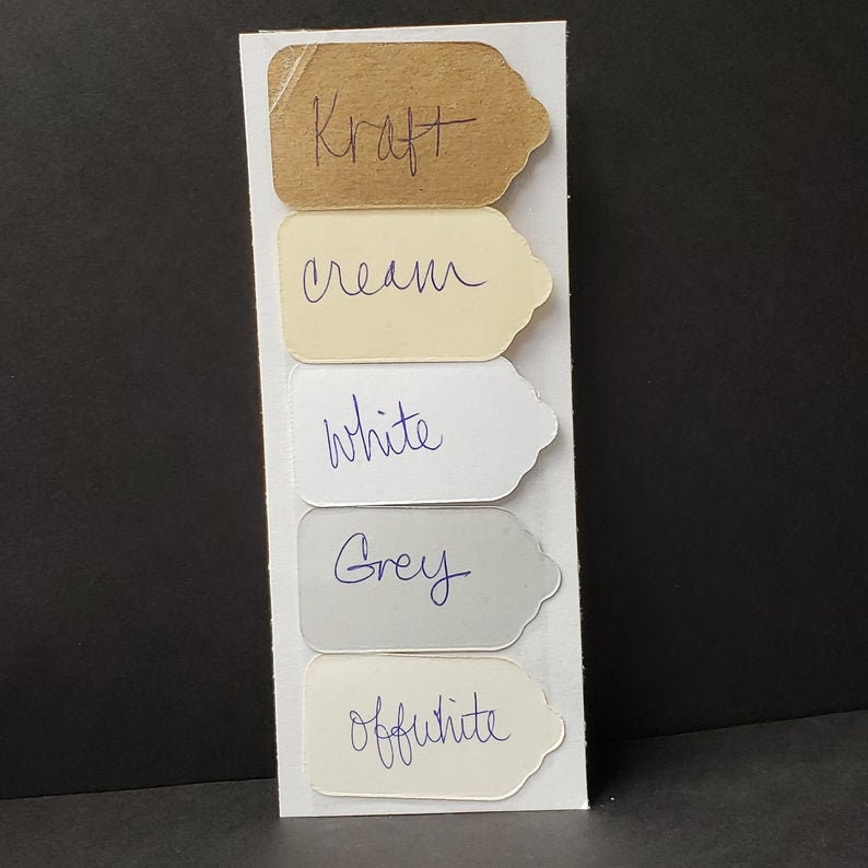 CardStock Tags Card Stock Tags (my MEDIUM tag) 1 3/8 x 2 1/2 Choose Your Quantity Tea Stained White Card Stock Grey Cream Ivory bild 4