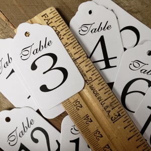 Étiquettes de numéros de table 1 1/8"x 2" (ma petite étiquette) choisissez votre quantité, cartes de numéros de table, numéros de table d'invités