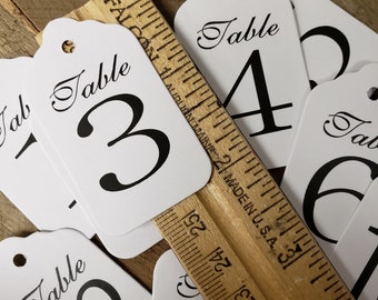 Table Number Tags 1 1/8"x 2" (my SMALL tag) choose your quantity, Table Number Cards, Guest Table Number