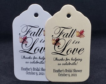 Fall in Love Thanks for Helping us Celebrate MEDIUM Personalized Wedding Favor Tag  choose your amount