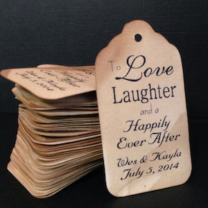 Love and Laughter and a Happily Ever After MEDIUM Tags Personalize with names and date image 1