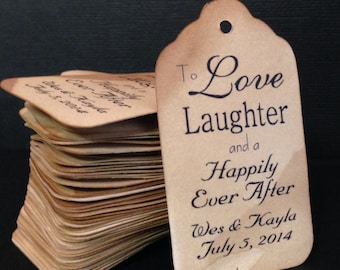 Love and Laughter and a Happily Ever After MEDIUM Tags Personalize with names and date