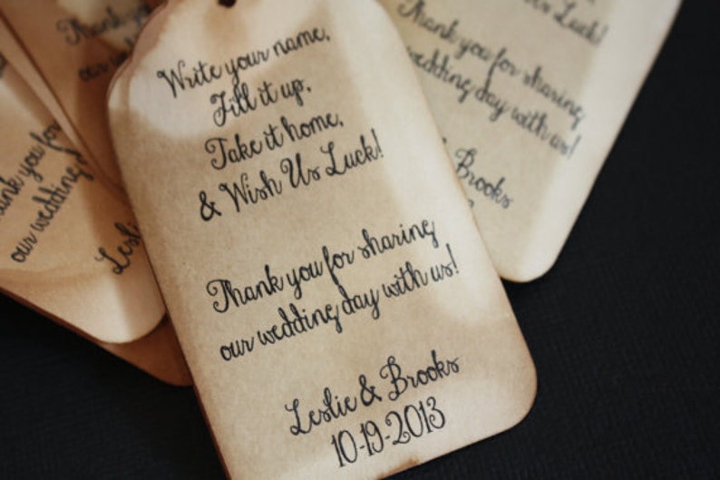 Personalized Wedding Drink Tag Fill It Up favor tags Here is | Etsy